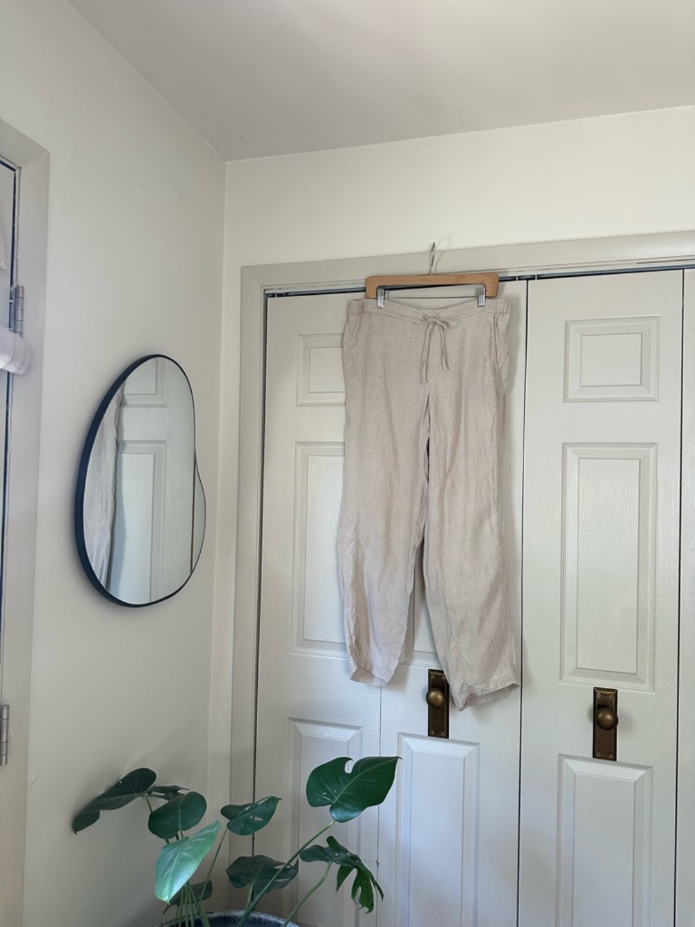 J. Jill Light Beige Linen Drawstring Pants